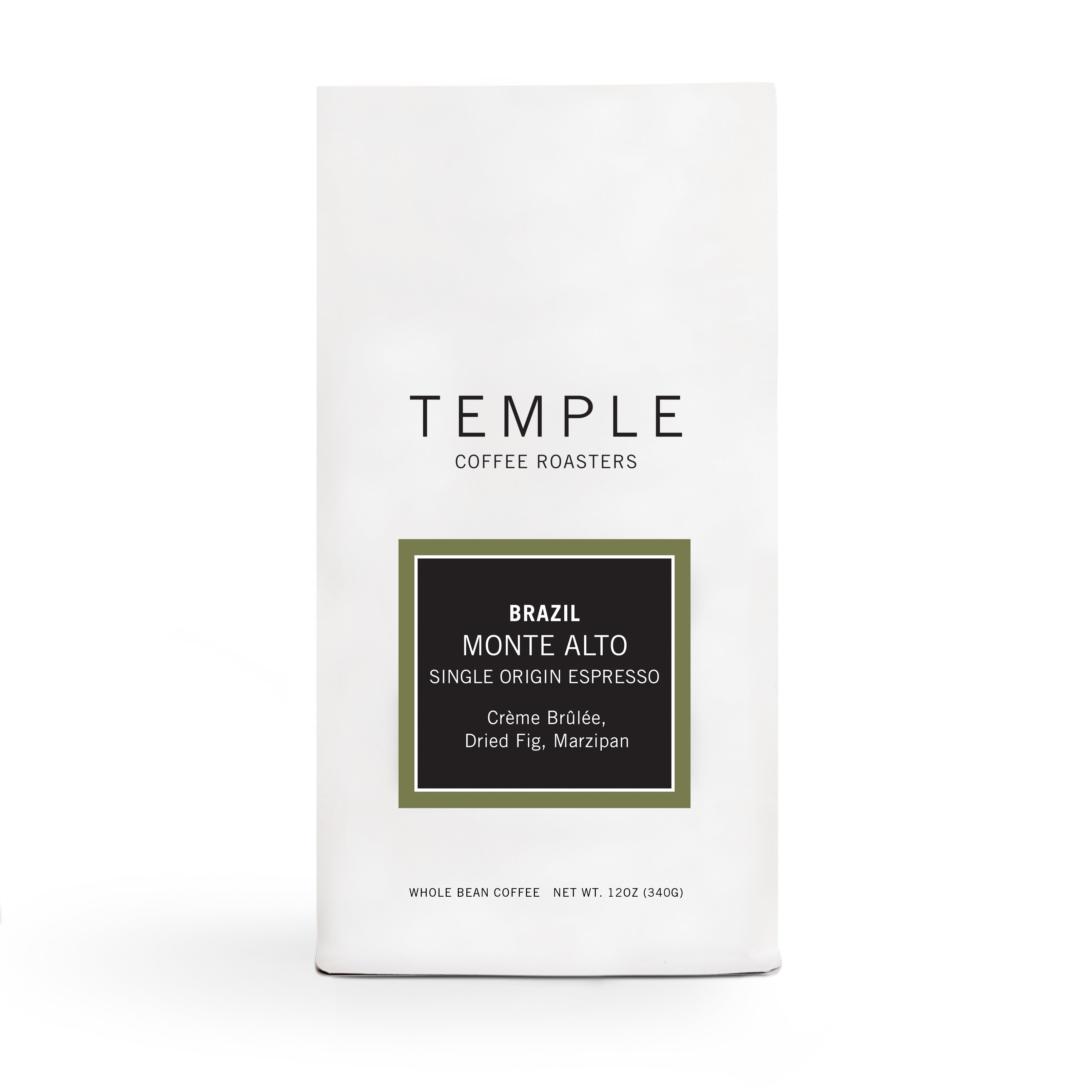 Bag of Brazil Monte Alto Single Origin Espresso for coffee club subscription. 