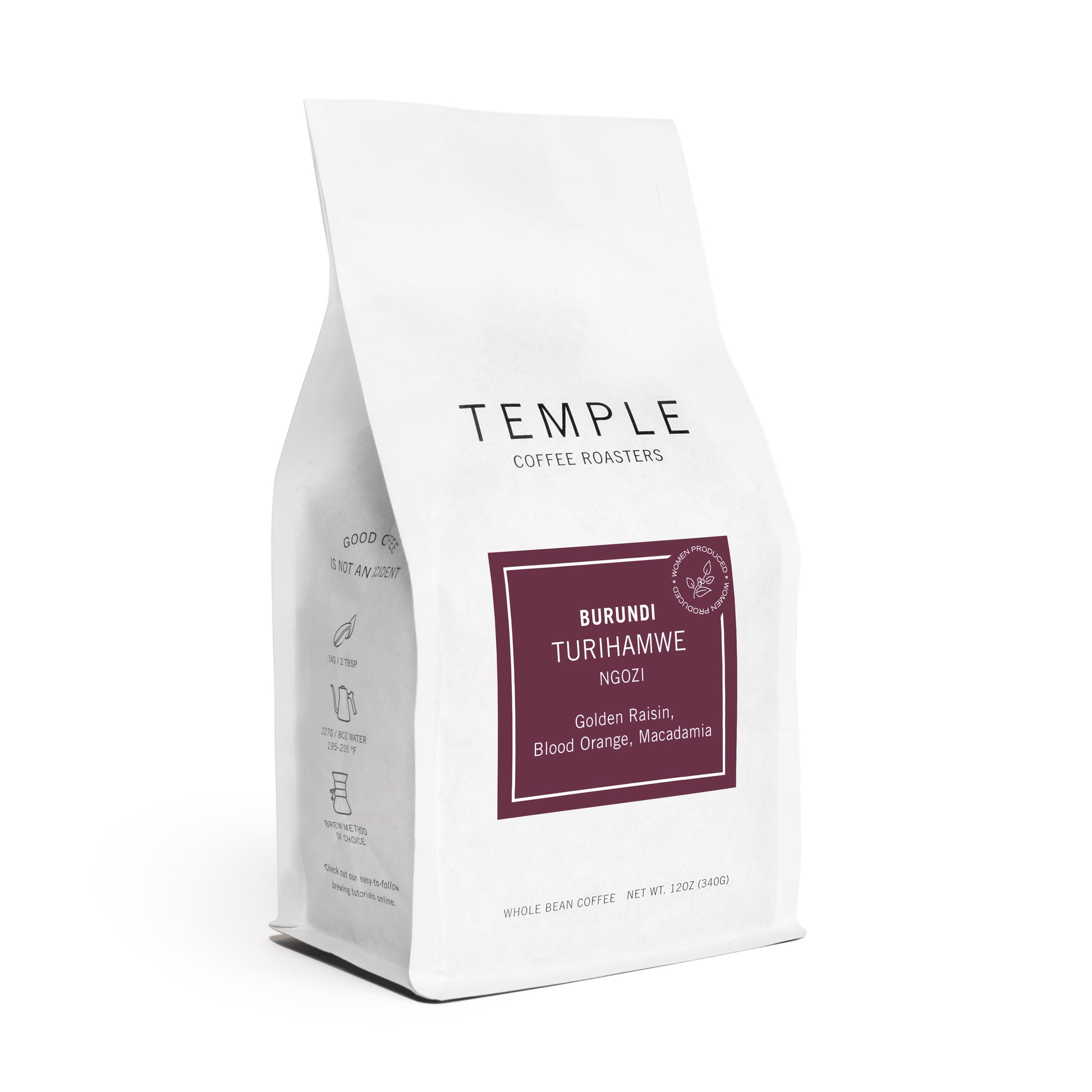 Bag of Burundi Turihamwe coffee. 