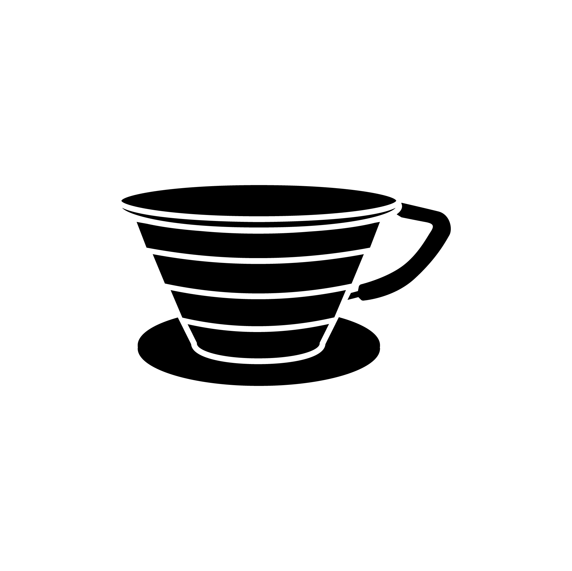 Black kalita icon on a white background