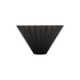 A black pleated conical coffee pour over with a ribbed, fluted texture, shown against a plain white background.